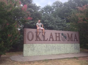 The first sign we saw made completely out of stone. 