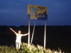 Crossing into Minnesota just as the sun peeked over the horizon.
