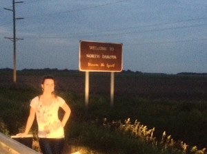 This is at the North Dakota / Minnesota state line. For some reason the Iphone had some kind of heart attack and went completely belly up in picture taking, but resumed completely normalcy upon entering Minnesota. 