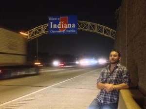 Sometime around midnight, we hit Indiana. A quick U-turn gives us a shot of Illinois. 