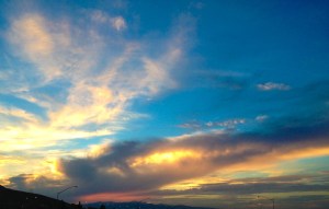 Incredible sunset as we make our way to Nevada.