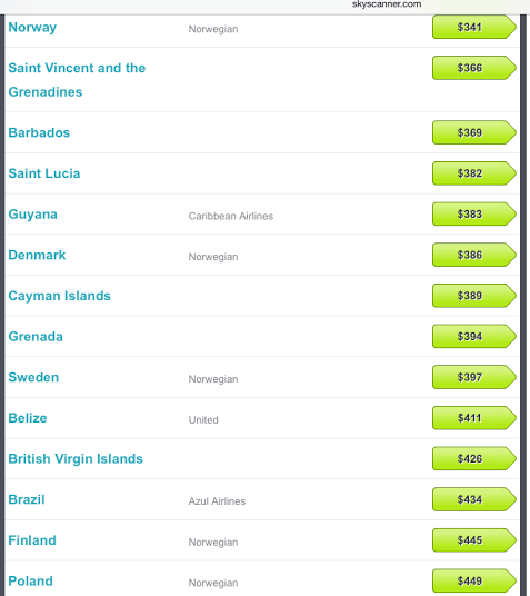 Batch two of options from Fort Lauderdale. Check out those European destinations!